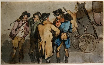 En gruppe figurer (akvarell på papir)