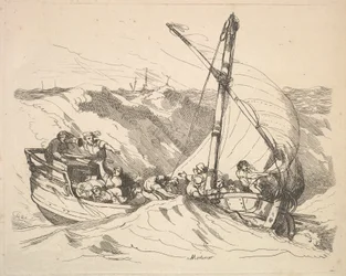 Båt i en storm på havet, 1784-88.
