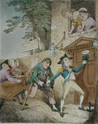 Charity Covereth a Multititude of Sins , utgitt av Hannah Humphrey i 1781 (håndfarget etsning)