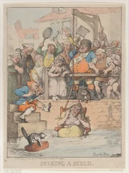 Ducking a scold, [12. april 1803], utgitt på nytt 12. april..., [12. april 1803], utgitt på nytt 12. april 1812.