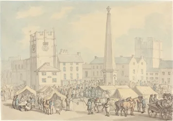 Markedsdag på Richmond i Yorkshire