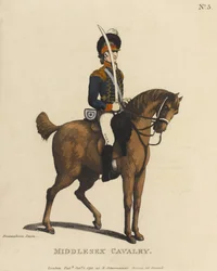 Middlesex Cavalry (farget akvatint)