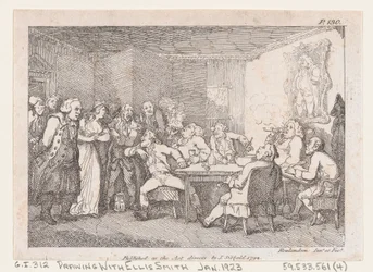 Parson Adams & Fanny undersøkte som skyldige før landet Justice, fra The Adventures..., 1792.