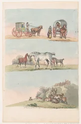 Plate 3, omriss av figurer, landskap og storfe...til bruk for elever, Ma..., 8. mars 1790.