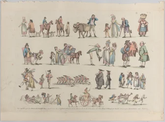 Plate 6, konturer av figurer, landskap og storfe...til bruk for elever, Ju..., 20. juni 1790.
