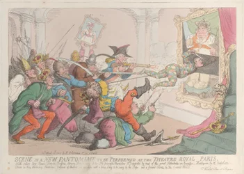 Scene i en ny pantomime som skal fremføres på Theatre Royal Paris, 12. april 1815., 12. april 1815