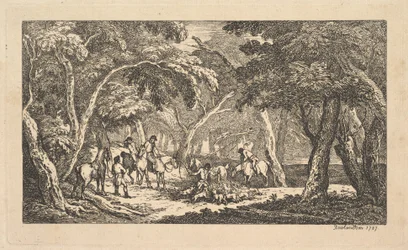 Døden - Revejakt - En landskapsscene, 1787.