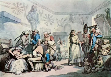 Interiøret i en fransk brakke, 1787, 1929