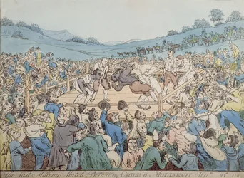 The Last Milling Match between Cribb og Molineaux, 28. september 1811 (fargegravering)