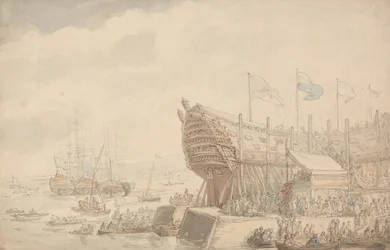 Lanseringen av H.M.S. Hibernia 1804