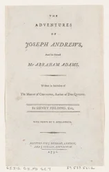 Tittelside: The Adventures of Joseph Andrews, and His Friend Mr. Abraham Adams, 1792., 1792.
