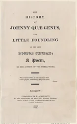 Tittelside, fra The History of Johnny Quae Genus, The Little Foundling of the Late Docto..., 1822.
