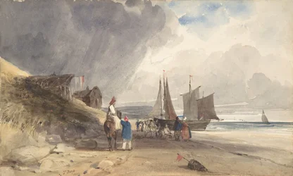 Figurer på en strand, Nord-Frankrike, 1830.