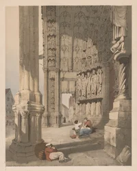 Pittoresk arkitektur i Paris, Gent, Antwerpen, Rouen, etc.: South Porch of Chartres Cathedral,