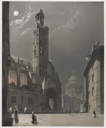 Pittoresk arkitektur i Paris, Gent, Antwerpen, Rouen: St. Etienne du Mont og Pantheon, Paris
