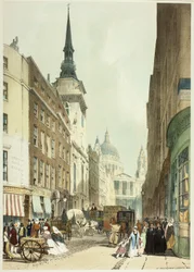 St. Paul#39;s fra Ludgate Hill, plate 24 fra Original Views of London as It Is