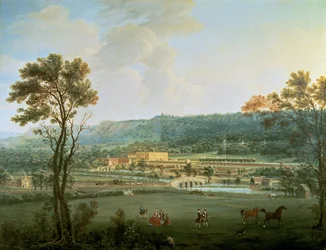 Utsikt over Chatsworth fra sør-vest (olje på lerret)