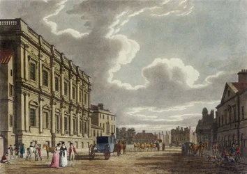 Whitehall, Westminster i London (farget akvatint)