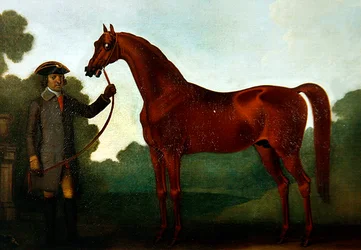 Mr Charles Wilsons Arabian with a Groom (olje på lerret)