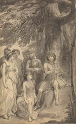 En av seks illustrasjoner til Fenelons "The Adventures of Telemachus son of Ulysses"