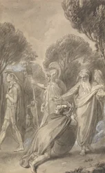 En av seks illustrasjoner til Fenelons "The Adventures of Telemachus son of Ulysses"