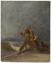 Fotavtrykk i sanden, ca. 1856