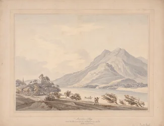 Rigi-fjellet og det gamle slottet i Hapsbourg ved Luzernsjøen