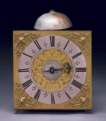 Firkantet urskive av en Charles II Thirty Hour Longcase Clock, ca. 1680 (blandet media)