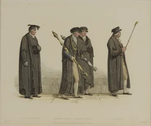 Visekansler, Esquire Beadle, Yeoman Beadle, Verger, gravert av J. Agar, publisert i R. Ackermanns 