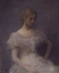 Ung jente sittende, 1896.