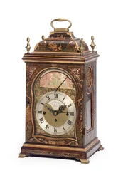George III grønn og forgylt japansk bordklokke med musikalsk automat som viser Lord Mayor