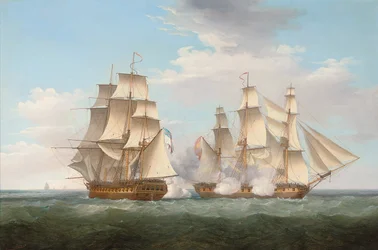 H.M.S. Ethalion i aksjon med den spanske fregatten Thetis utenfor Kapp Finisterre, 16. oktober 1799, 1800
