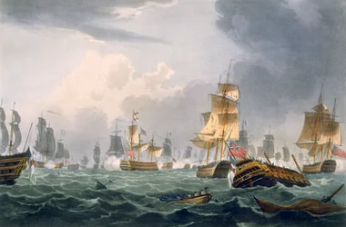 Lord Howes seier, 1. juni 1794, gravert av Thomas Sutherland for J. Jenkins