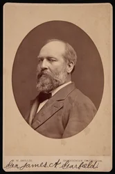 Portrett av James Abram Garfield 1831-1881, juni 1880.