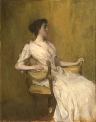 Dame i hvitt, ca. 1901 (olje på panel)