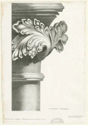 Interiør i Lichfield Cathedral - Utskåret løvverk: litografi og [? 1800-tallet] (trykk)