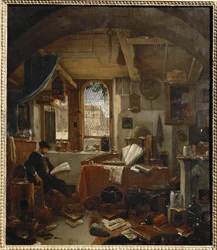 Alkymisten i laboratoriet sitt - Alkymisten i arbeidsrommet sitt …
