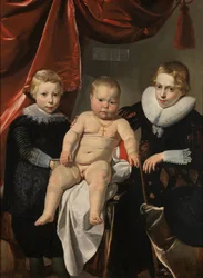Gruppeportrett av tre brødre Gruppeportrett av tre brødre, ved navn Hendrick, Johannes og Simon