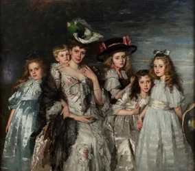 Portrett av Aleida Gijsberta Maria van Ogtrop-Hanlo 1871-1944 og hennes fem barn, 1906