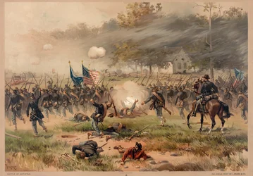 Battle of Antietam, pub. L Prang & Co.