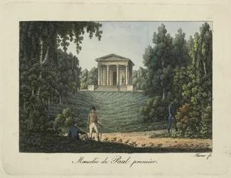 Paul I-tempelet eller Paul I-mausoleet i Pavlovsk-parken, 1810-tallet.