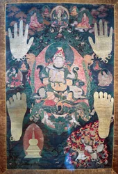 Gnya-Khri btsan-Po, Tibets legendariske første konge, reinkarnasjon av bodhisattvaen Avalokitesvara, en av Tibets verdslige og åndelige ledere, tibetansk sivilisasjon