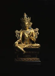 Keiserfigur av Avalokiteshvara (se også 474250 til 474254) (forgylt bronse)