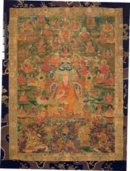 Tredje Panchen Lama Losan Penden Yeshe (gouache på tøy)