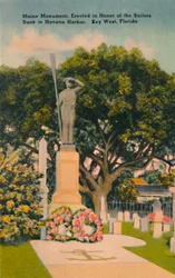 Maine-monument, til ære for sjømenn senket i Havana havn. Key West, Florida