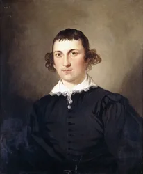 Portrett av en gentleman, trolig herr Lyte, i svart Van Dyck-drakt, 1769