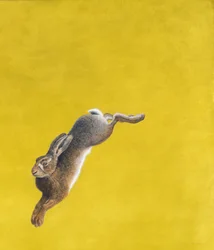 The Leap-Yellow, akvarell og gouache på buer 640gsm papir, 101,6 x 86,3 cm
