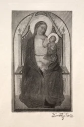 Gamle italienske mestere: Madonna Enthroned with Child Holding Bird, 1885.
