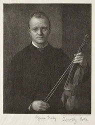 Gamle italienske mestere: Portrett av Timothy Cole Man med fiolin, 1892.