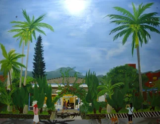 Dulan Cafe, Taitung sukkerfabrikk, 2010, olje på lerret